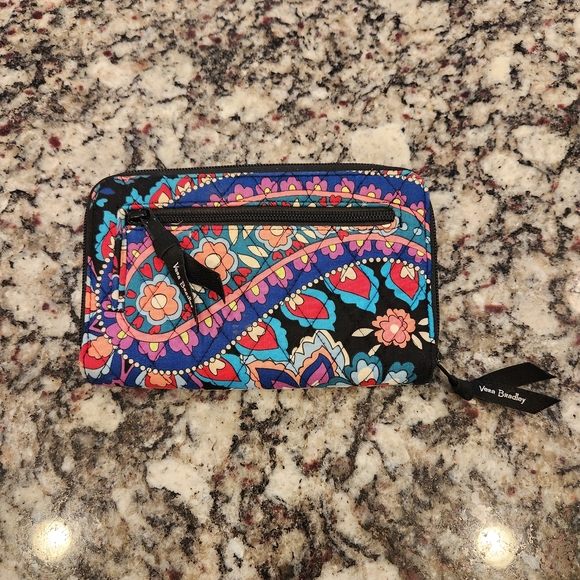 Vera Bradley Haymarket Paisley Jewel RFID Turnlock Wallet - Picture 2 of 6